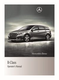 2011 Mercedes-Benz R Class Bedienungsanleitung