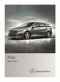 2012 Mercedes-Benz R Class Bedienungsanleitung